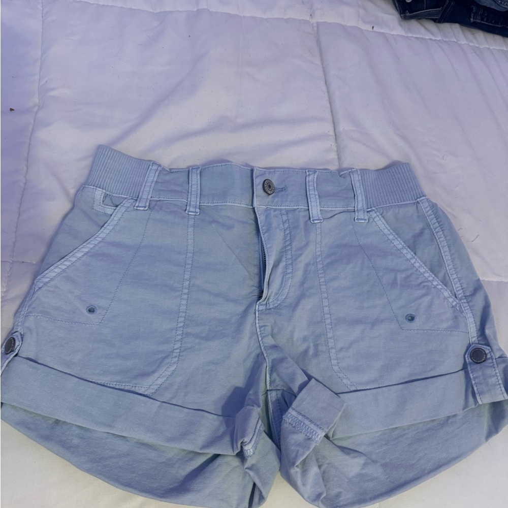 American Eagle Light Blue Women's Casual Cargo Shorts